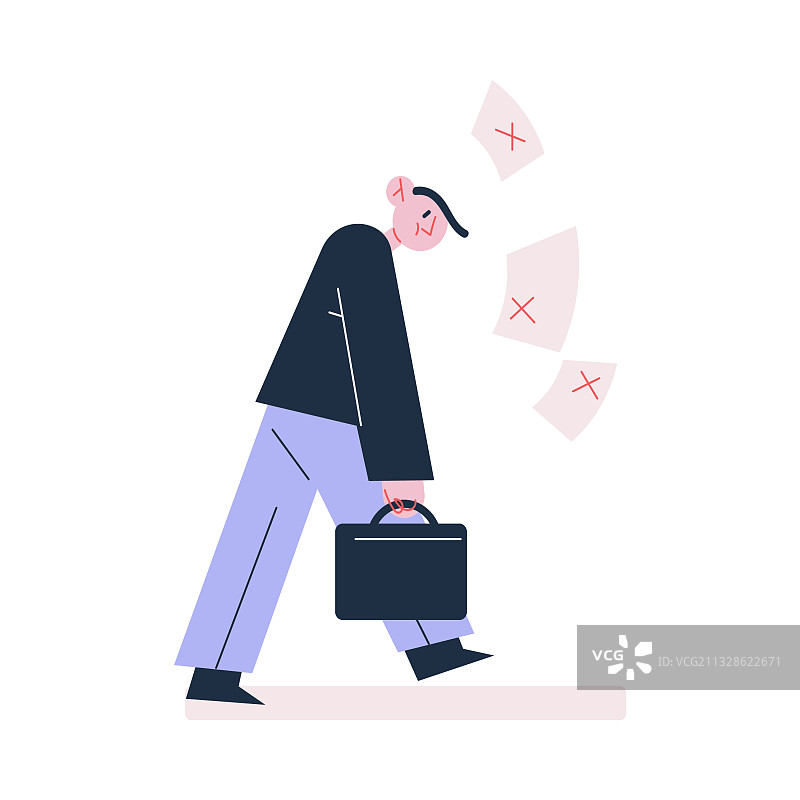 拿着公文包，感到力不从心的男人图片素材