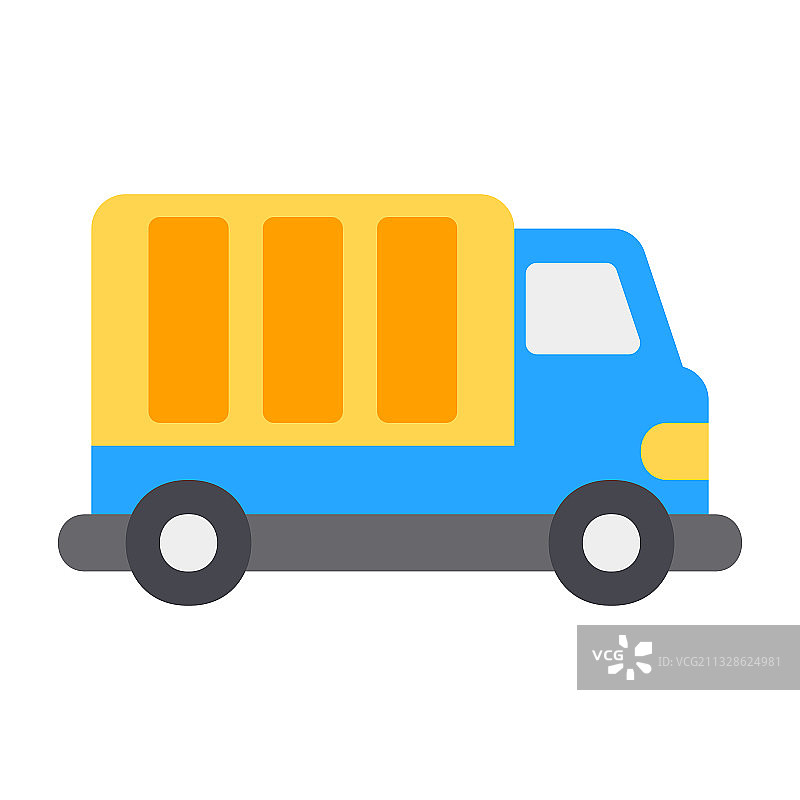 扁平风格的送货卡车图标，适用于任何项目图片素材