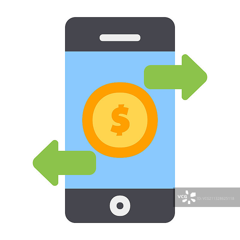 适用于任何项目的扁平风格资金转账图标图片素材