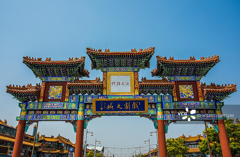 北京昌平区戏剧之城牌坊图片素材