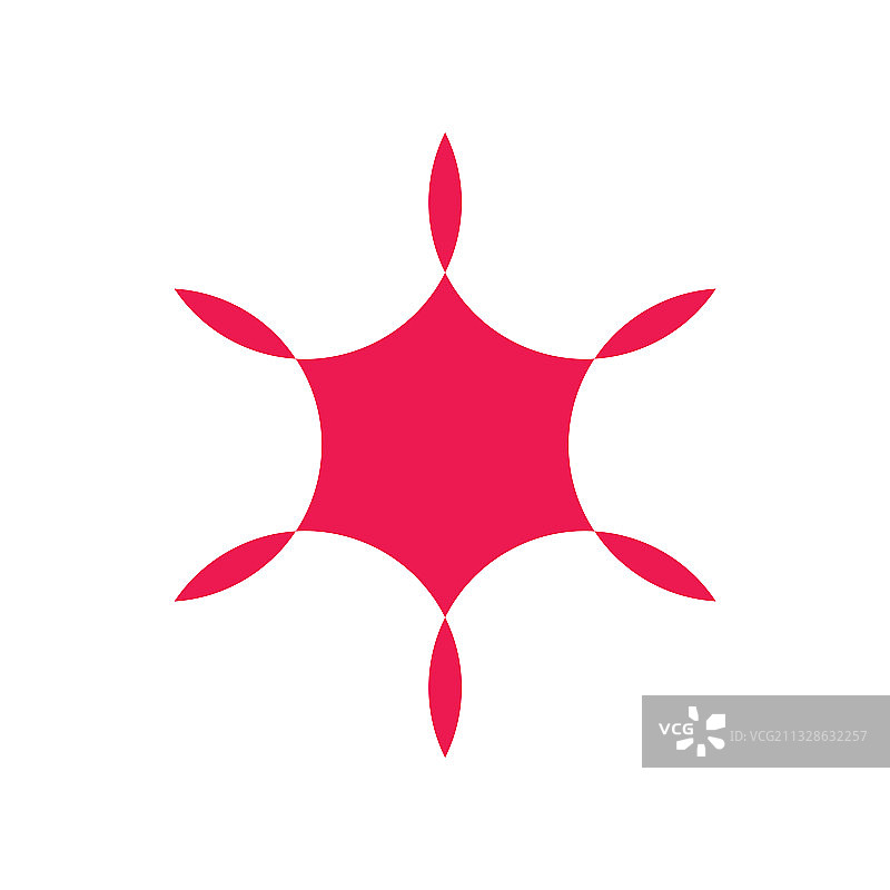 六边形阳光几何标志图片素材