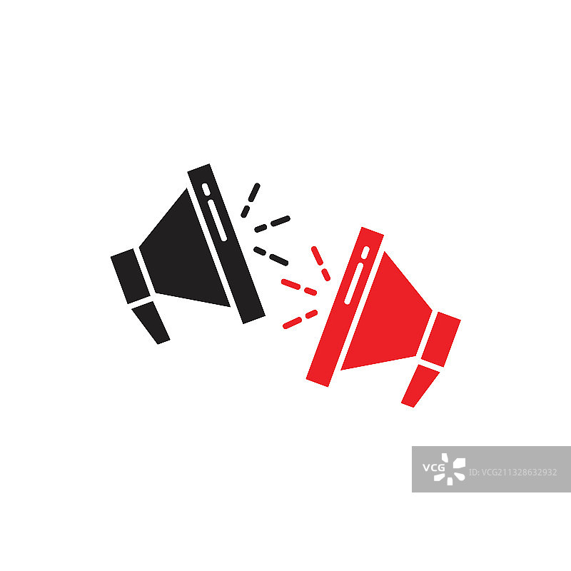 megaphone simple geometric symbol logo图片素材