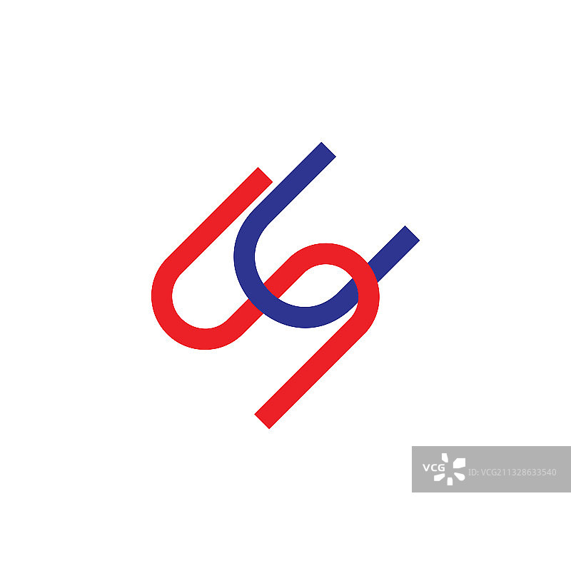 SC字母简约线条几何标志图片素材