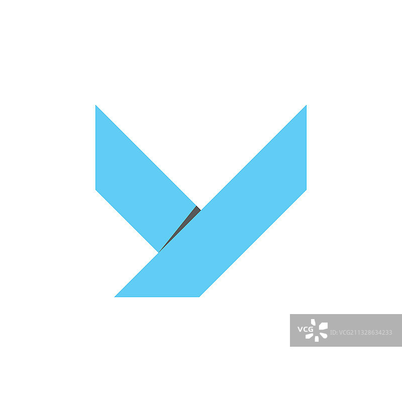 V字Y字折纸设计Logo图片素材