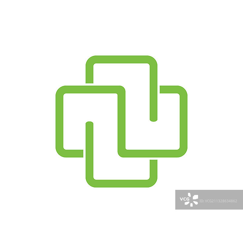 加号医疗线条艺术几何标志图片素材