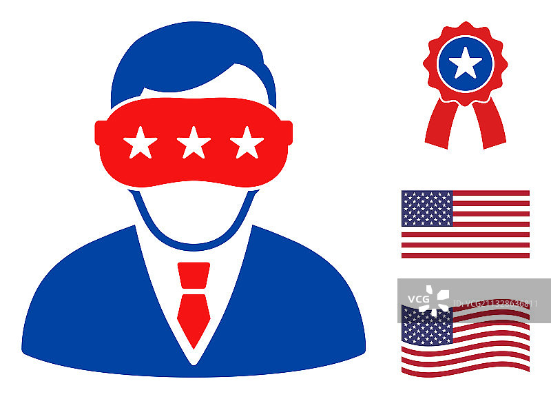 美国虚拟现实扁平图标图片素材