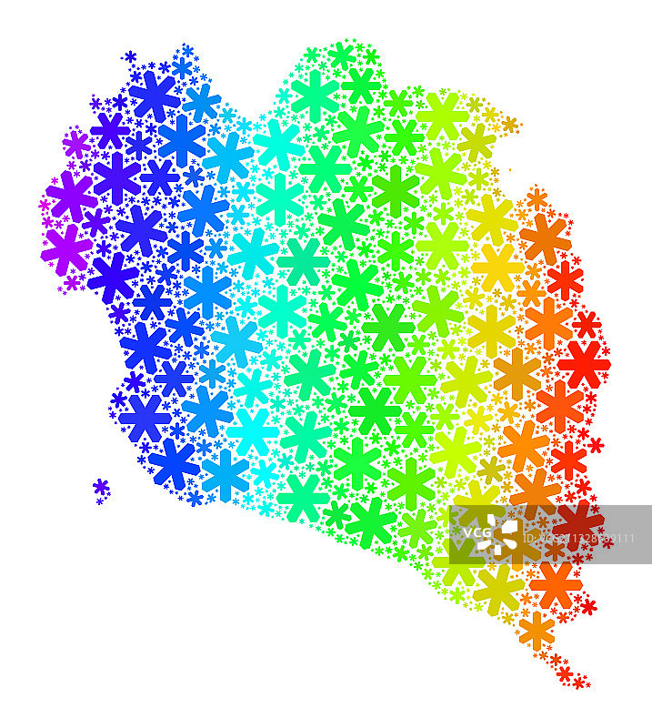 帕岸岛彩色渐变磨砂拼贴地图图片素材