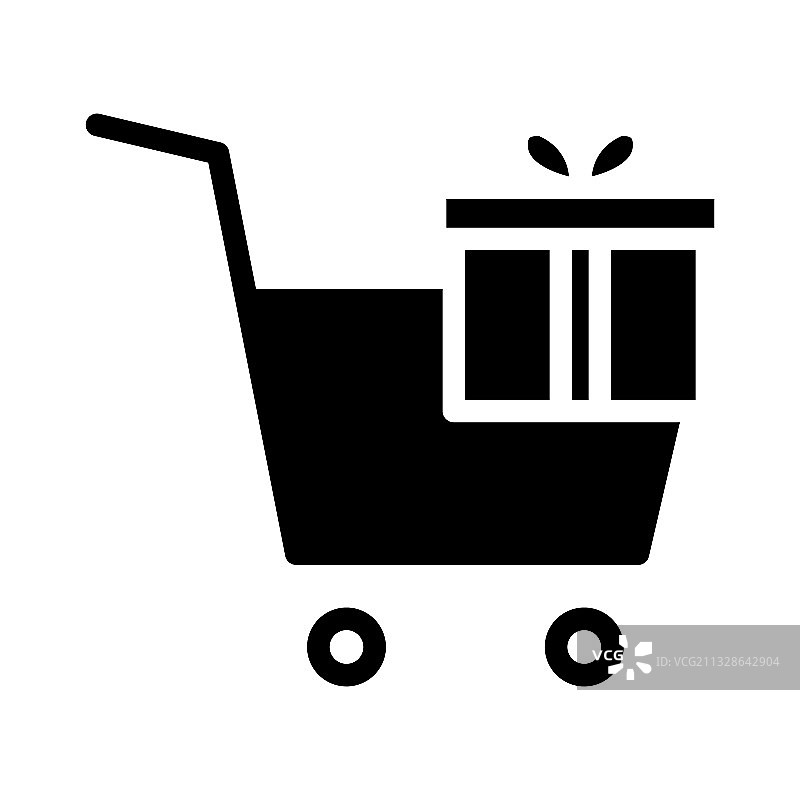礼品购物图标：购物车和礼品图片素材