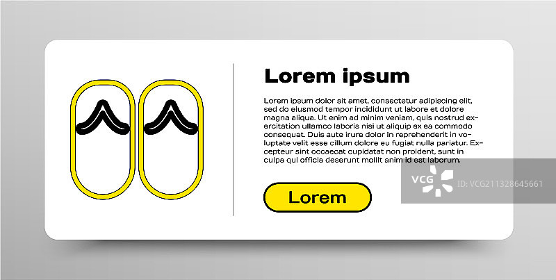 白色背景上的线条人字拖鞋图标图片素材