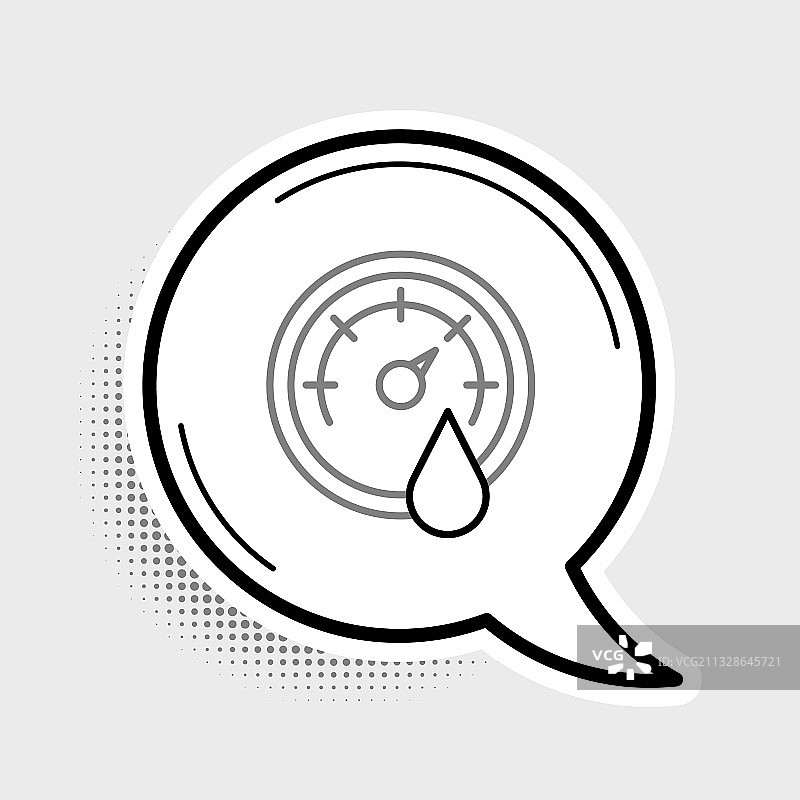 灰色背景上的线条桑拿温度计图标图片素材