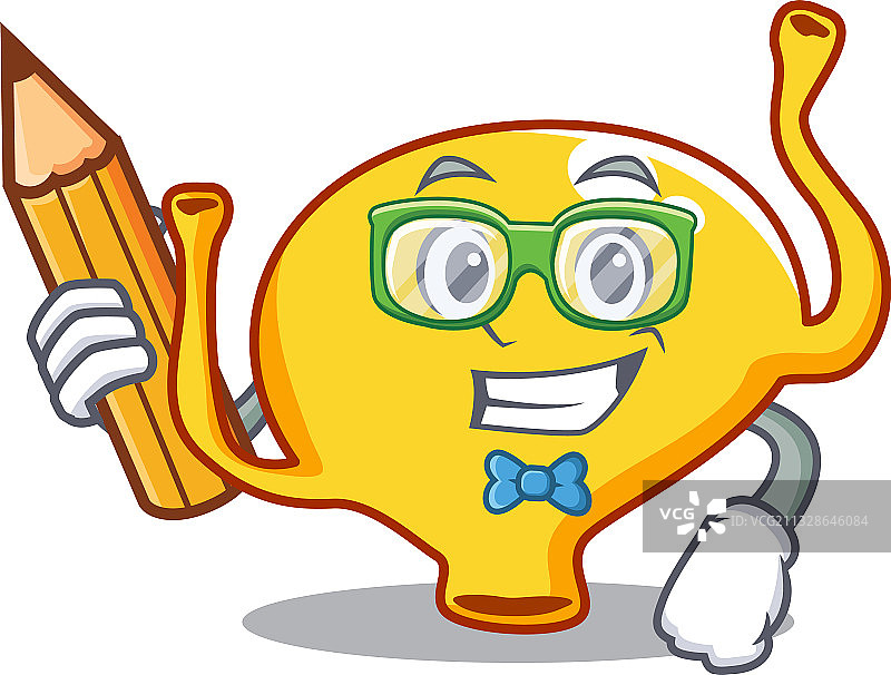 聪明的学生膀胱卡通角色图片素材