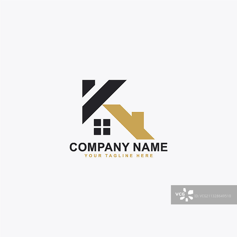 房地产logo设计字母K房屋抽象概念图片素材