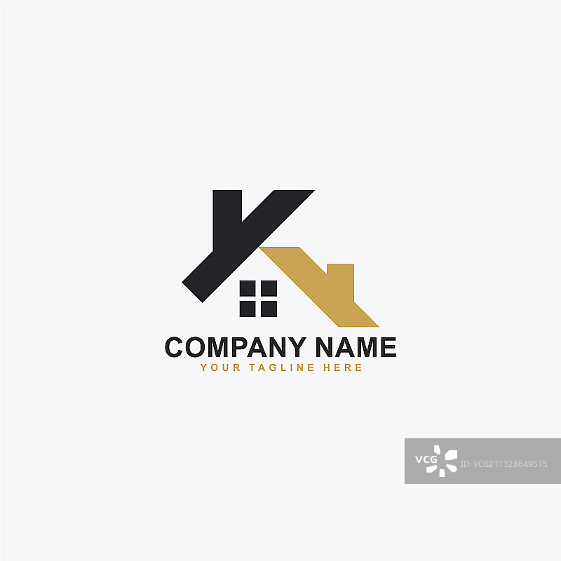 房地产logo设计字母K房屋抽象概念图片素材