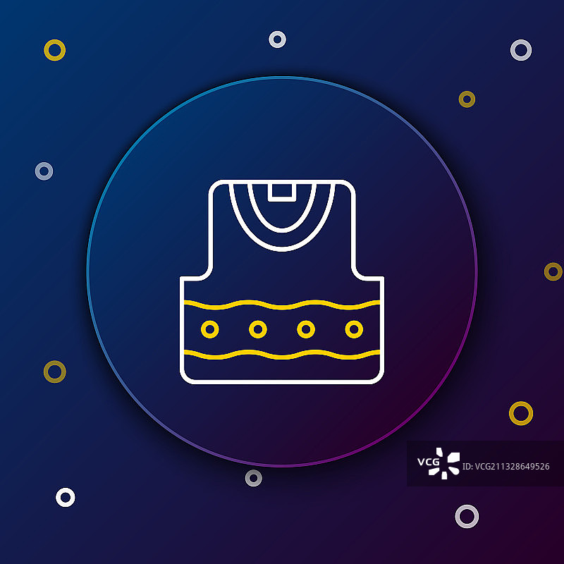 蓝色背景上的线条马甲图标图片素材