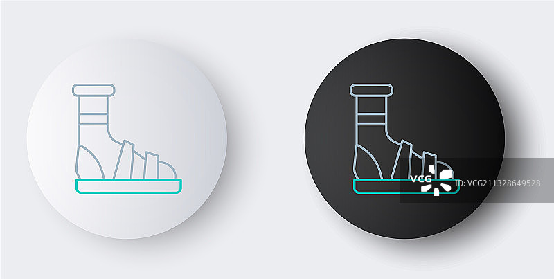 线条袜子拖鞋图标灰色背景图片素材