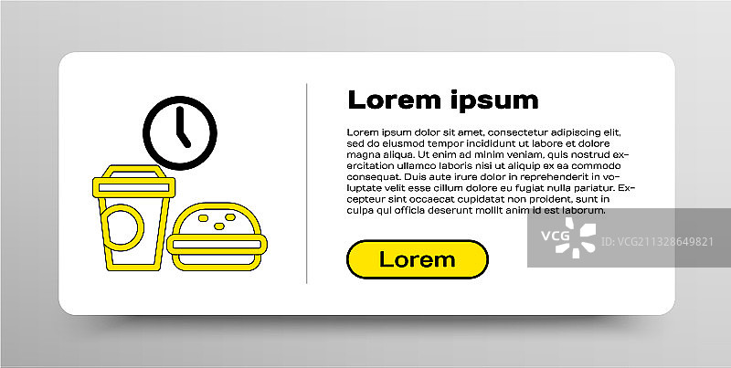 白色背景上的快餐时间图标图片素材