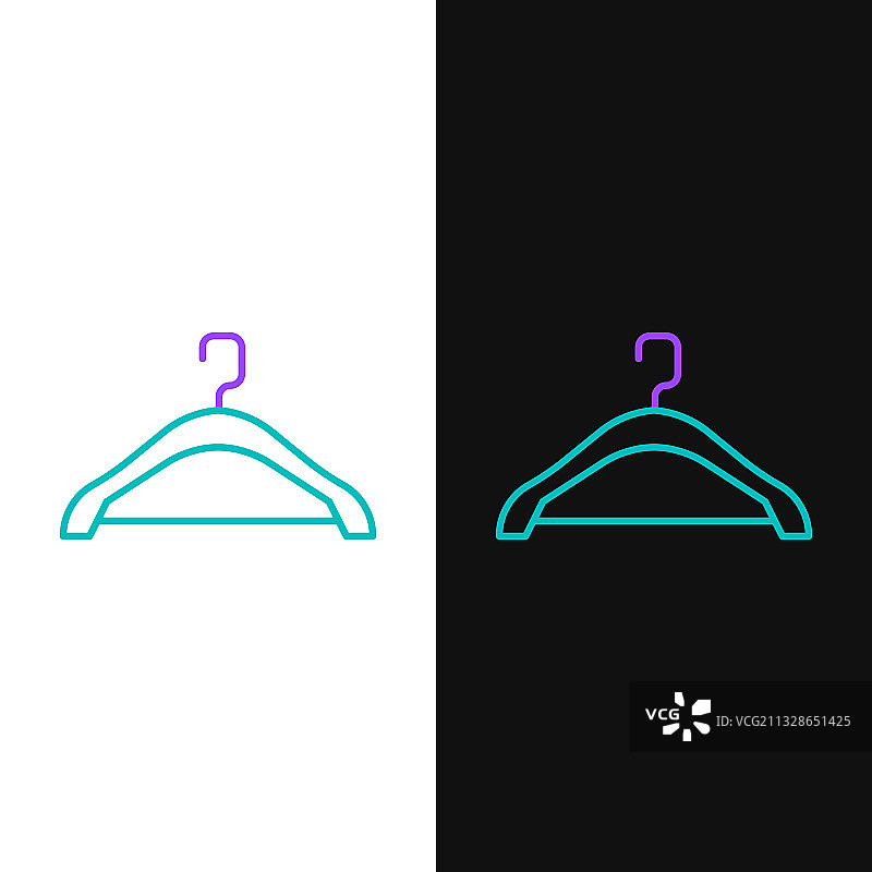 白色背景上的线条衣架衣柜图标图片素材