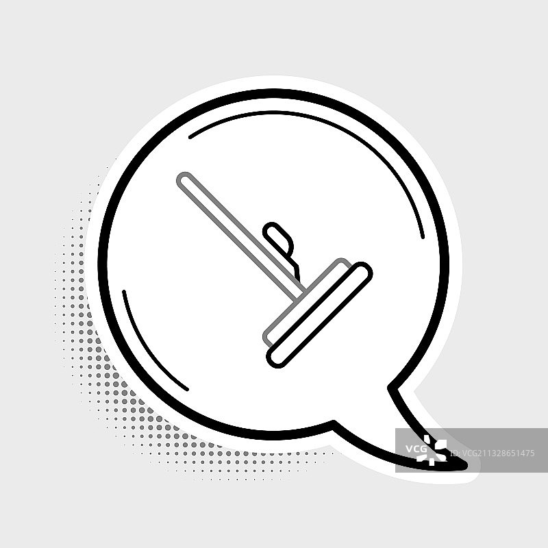 灰色背景上的线条拖把图标图片素材