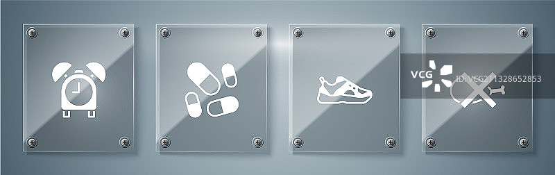 禁止肉类、运动鞋及维生素图片素材