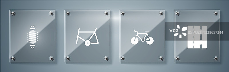 自行车道车架悬挂装置方形组合图片素材