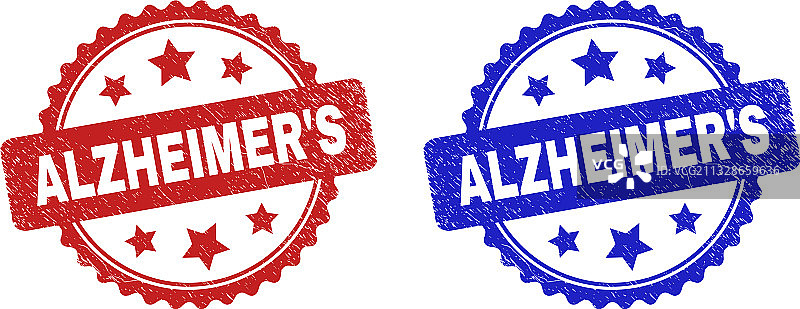 带有橡胶表面的阿尔茨海默病花结印章图片素材