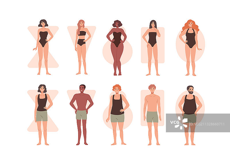 不同体型的人群合集图片素材