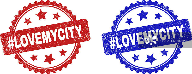 使用#lovemycity字样的花环图章图片素材