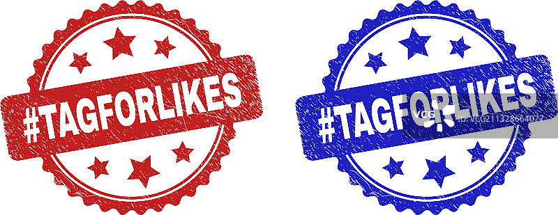 使用不洁的tagforlikes话题标签花环印章图片素材