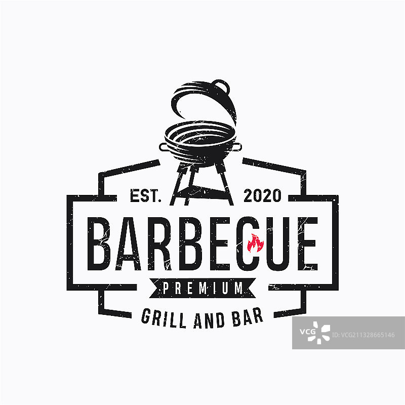 复古烤架烧烤Logo设计图片素材