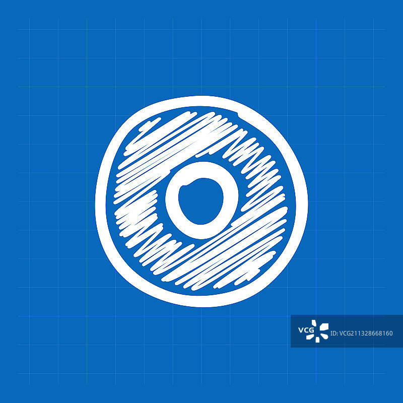 蓝图纸背景上的字母O标志图片素材