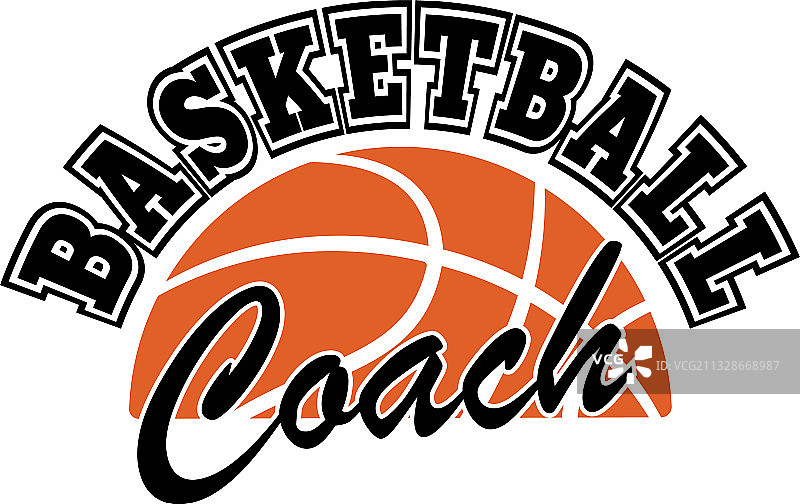 白色背景上的篮球教练图片素材