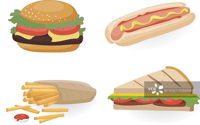 快餐套餐之汉堡图片素材