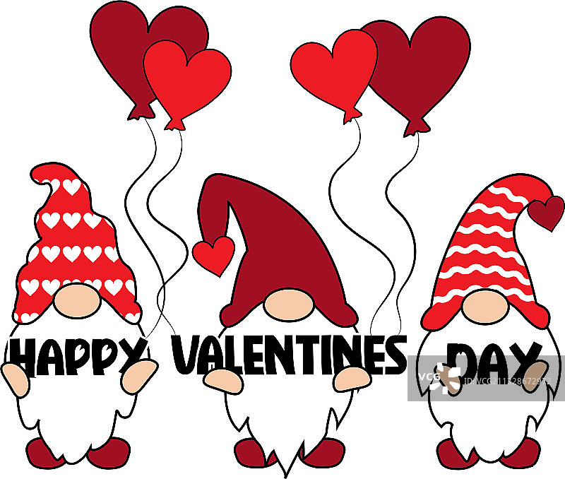 情人节主题小矮人图案图片素材