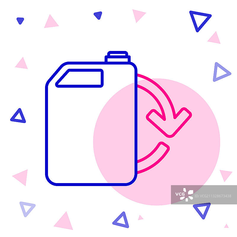 白色背景上的线条环保燃料罐图标图片素材