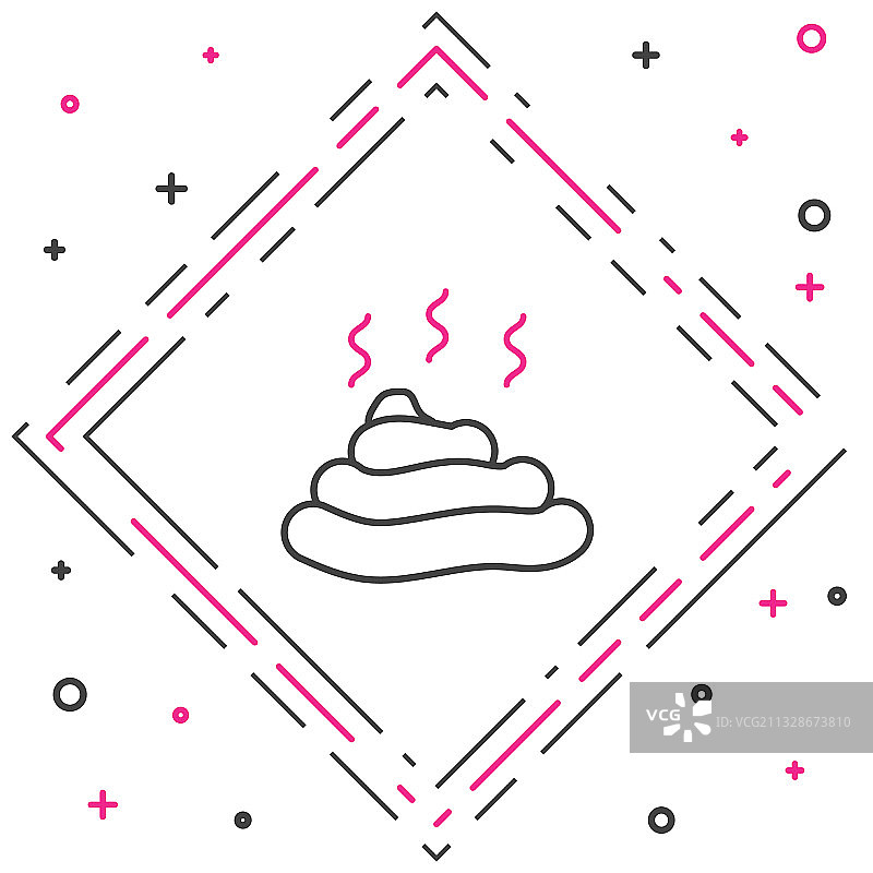 白色背景线条排泄物图标图片素材