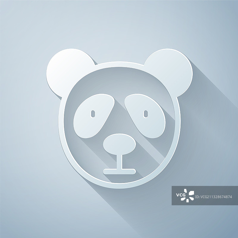 剪纸可爱熊猫脸图标图片素材
