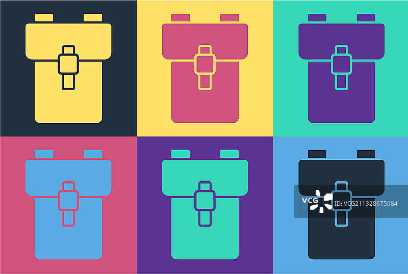 彩色波普艺术书包图标图片素材