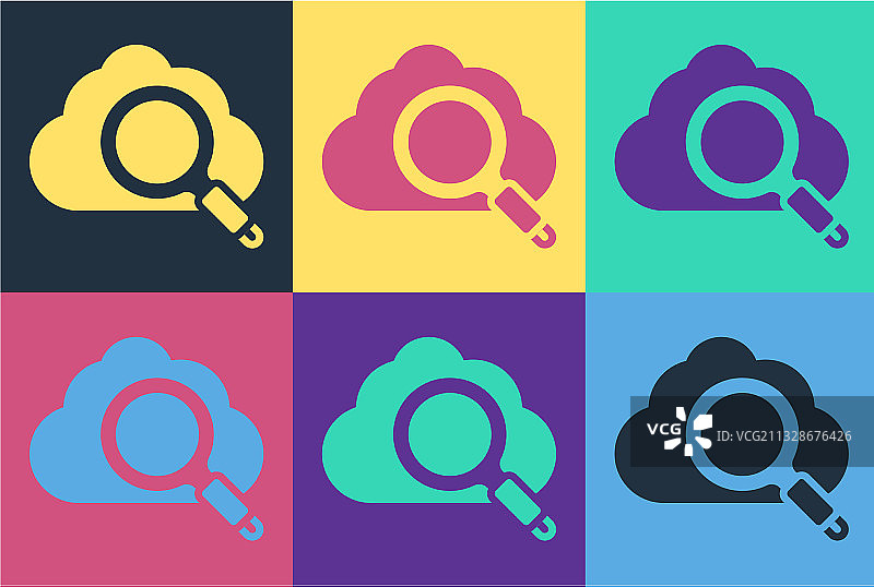 波普艺术搜索云计算图标图片素材