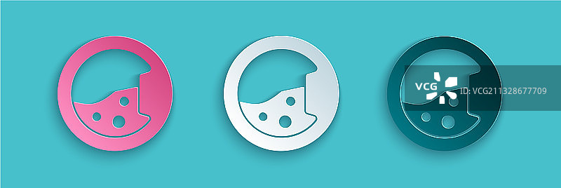 剪纸垫圈图标，蓝色背景图片素材