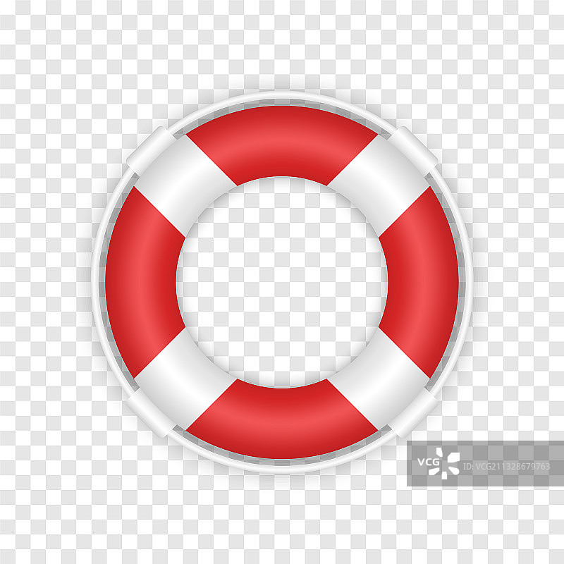 逼真3D红色救生圈海洋救援救生艇图片素材