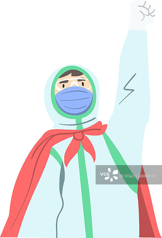 戴口罩的医生超级英雄图片素材