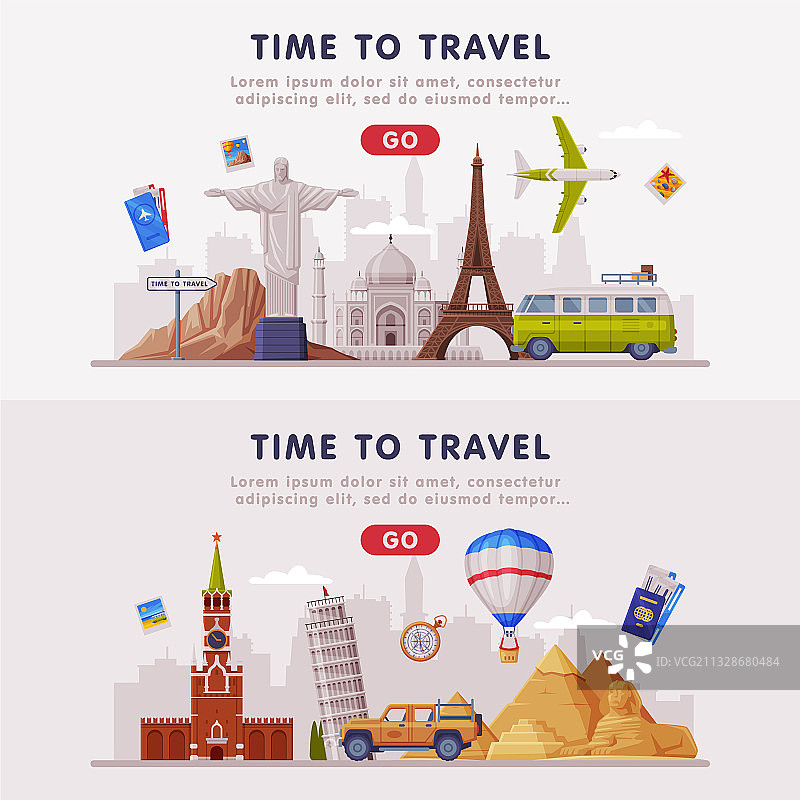 城市旅游网站着陆页图片素材