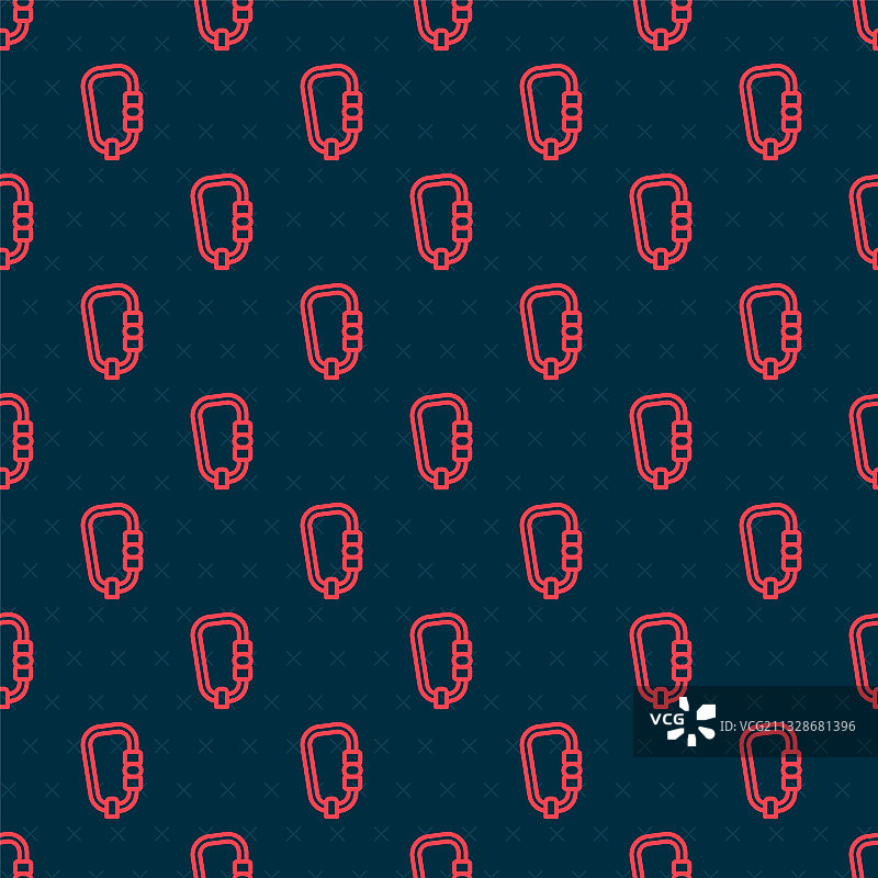 红色线条登山扣图标无缝图案隔离图片素材