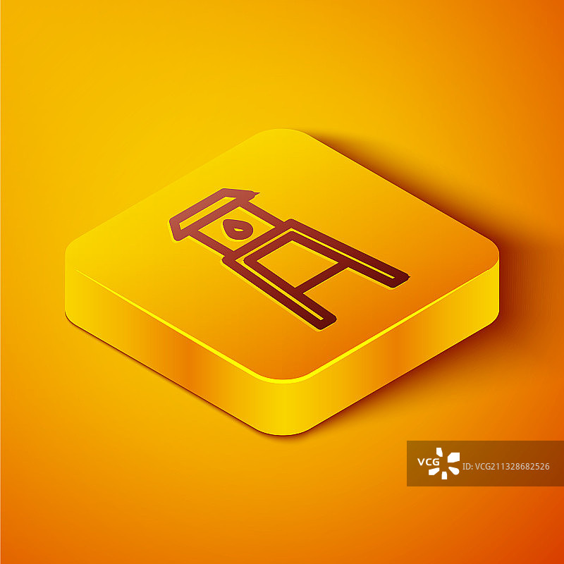 2.5D橙色背景水塔图标图片素材