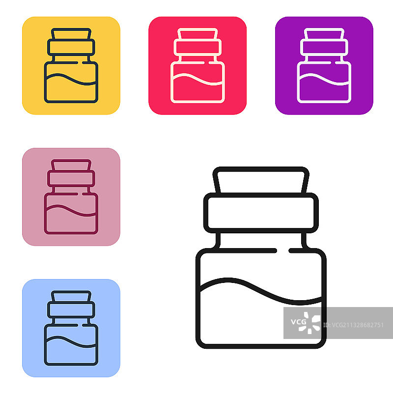 黑色线条药剂瓶图标图片素材