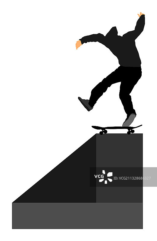 滑板公园里的滑板运动员空中跳跃图片素材