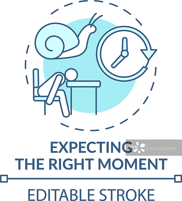 期待概念图标的正确时刻图片素材