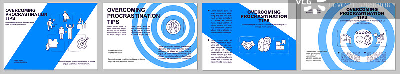 克服拖延症技巧宣传册模板图片素材
