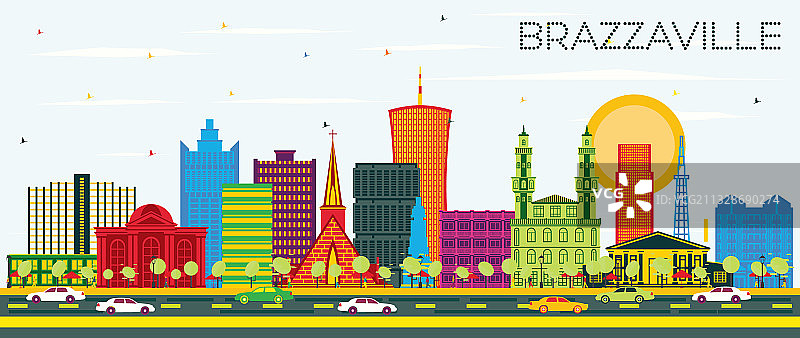 刚果共和国布拉柴维尔城市天际线图片素材