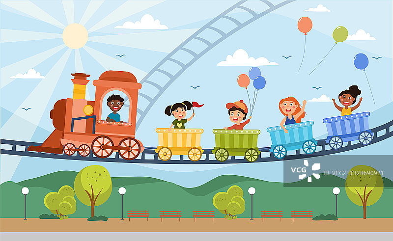 孩子们在游乐场玩耍图片素材